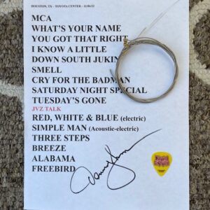 Damon's Skynyrd "Show-Played" Guitar Strings w/Setlist & Guitar Pick