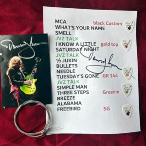 Damon's Skynyrd "Five Picks" w/Show Played Guitar Strings, Setlist & Photo
